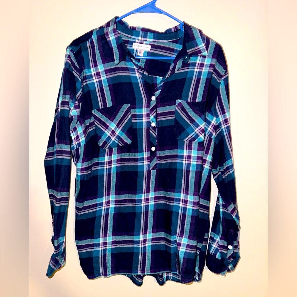 Croft and barrow plaid button down sz XXL